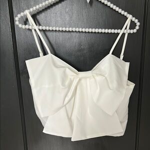 SHEIN White Camisole with Bow Detail